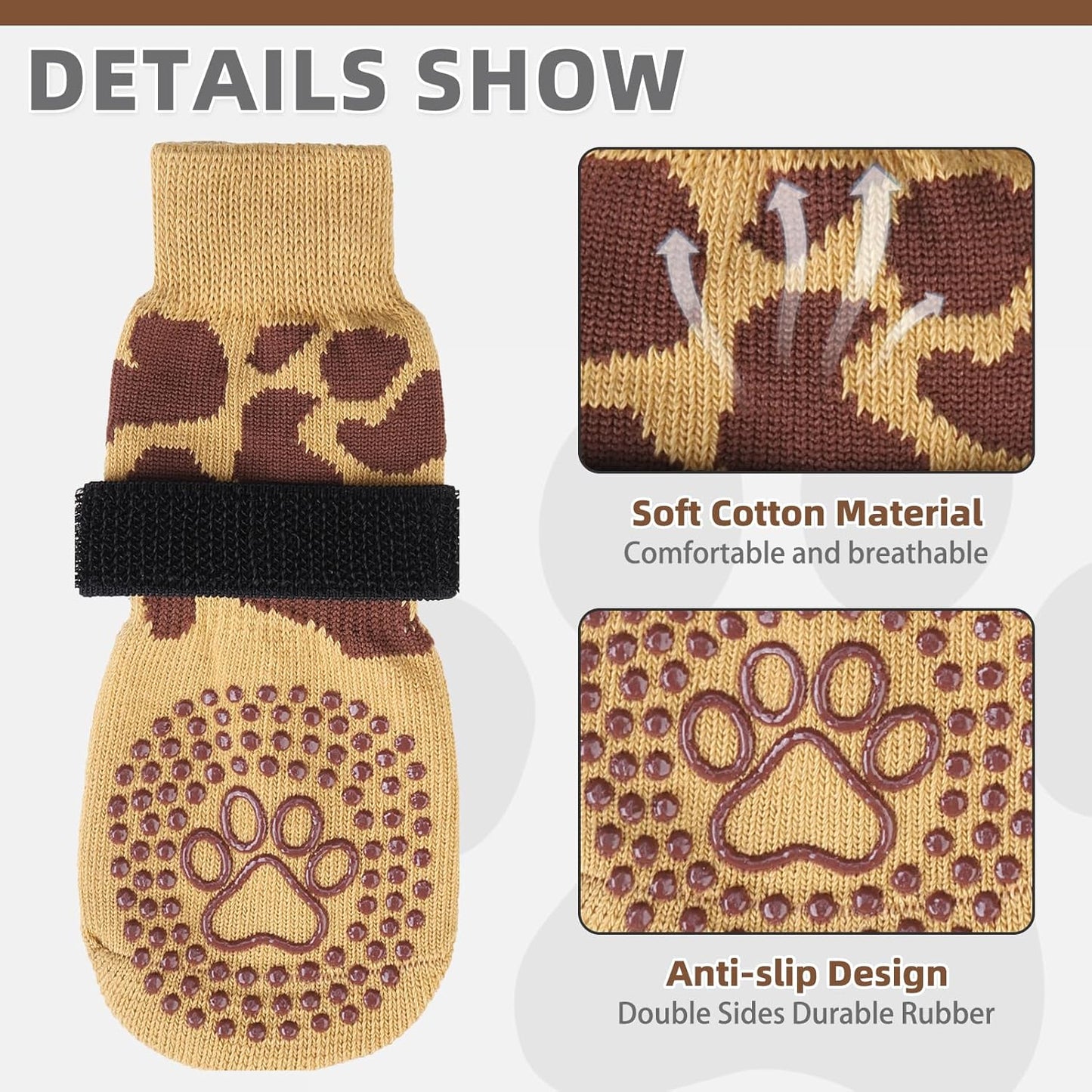 KOOLTAIL Dog Socks Shoes for Hot Pavement to Prevent Licking Paws, Winter Dog Boots&Paw Protector for Hardwood Floors Anti Slip,Traction Control Grip Booties for Small Medium Large Senior Dogs,Black M