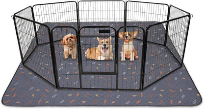 Sunheir Washable Pee Pads for Dogs Large 48" x 48" 2-Pack Reusable Puppy Pads Pet Training Pads, Absorb Dog Mats, Whelping Pad, Non-Slip Protects Against Urine Leakage (Leaves - Deep Grey, 48x48)