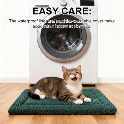 Dog Bed Mat, Reversible Crate Pad & Cute Dog Bed - Machine Washable Kennel Mat with Ultra Soft for Small Dogs (Cool/Warm), 24" x 18", Grey&Star