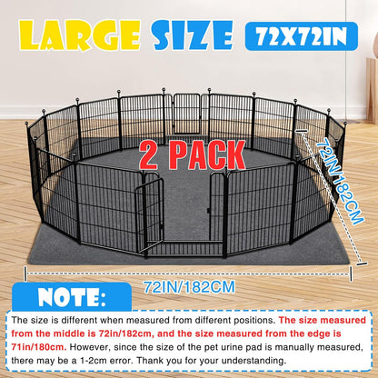 FURWEY 2 Pack Extra Large 72"X72" Washable Pee Pads for Dogs Super Absorbent Dog Training Pads Non-Slip Waterproof Pet Training Pads Mats Whelping Pads for Dogs Cats Puppy