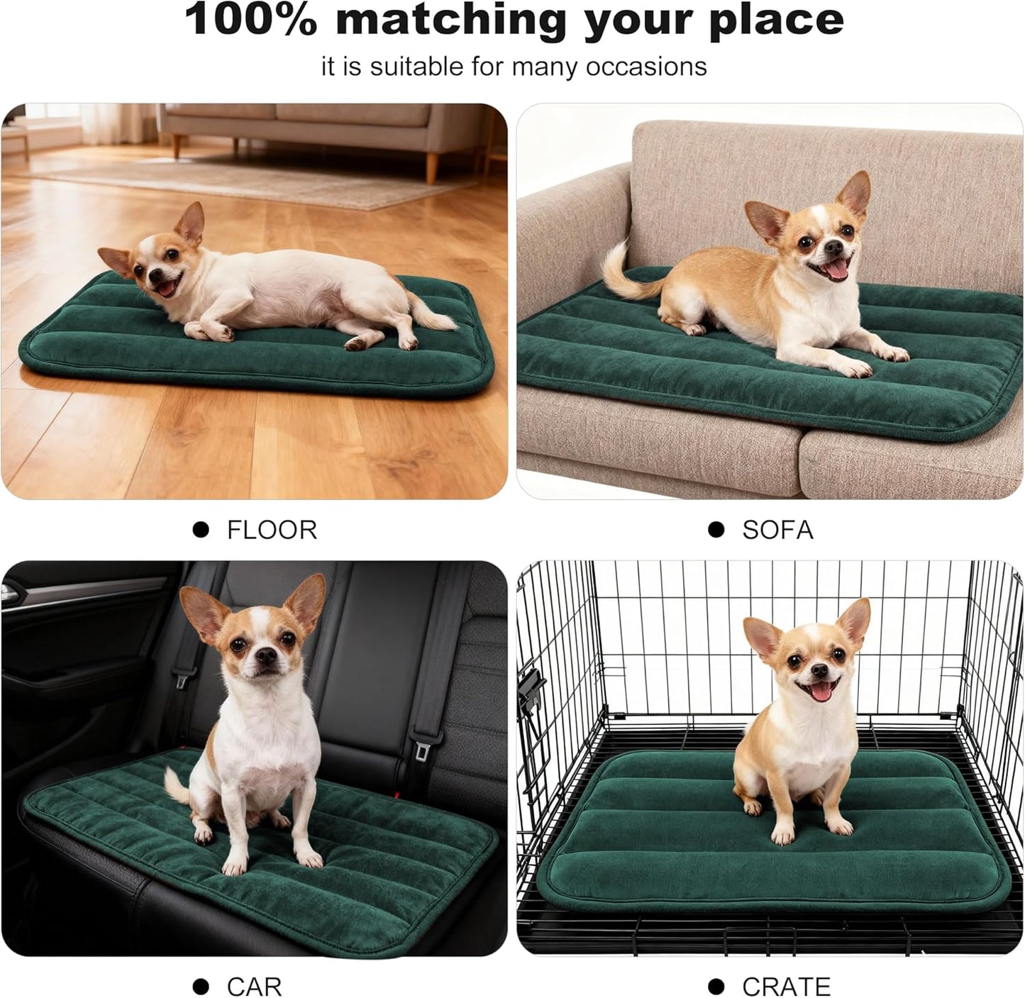 Dog Bed Mat – Soft & Comfortable Dog Kennel Pad for Crate – Durable Crate Bed & Mat for Dogs & Cats – Ideal for Crate, Kennel, and Home Use