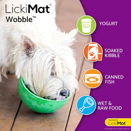 LickiMat Wobble, Dog Slow Feeder Bowl Lick Mat, Boredom Anxiety Reducer; Perfect for Food, Treats, Yogurt, or Peanut Butter. Fun Alternative to a Slow Feed Dog Bowl, Turquoise