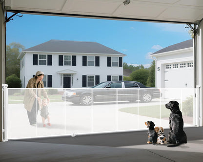 275" Retractable Baby Gates Dog Gate Extra Wide, 52" Tall Child Pet Safety Gate with Reinforced Strips for Stairs, Long Mesh Garage Gates Fence for Outdoor Indoor Large Openings Driveway Decks Patio