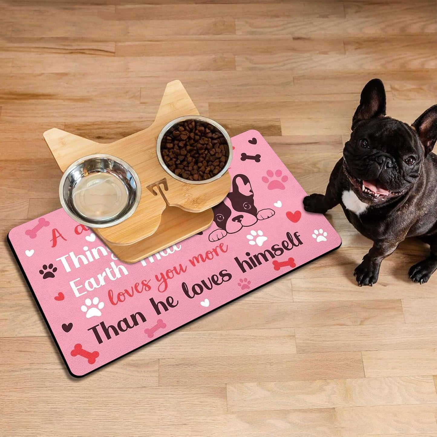 Pet Feeding Mat for Floors Waterproof Dog Mat for Food and Water Absorbent Quick Dry Non Slip mat for Cat Bowls