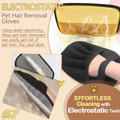 Pet Hair Removal Glove, Electrostatic Five-Finger Design, Reusable Fur Remover for Cats, Dogs, Couch, Carpet, Car Seat (1PCS)