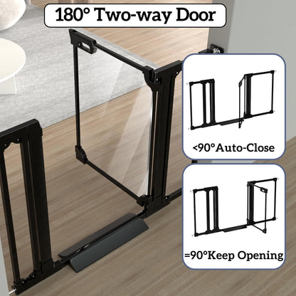 30.7" Tall Clear Acrylic Baby Gate 29.5"-47.2" Wide Pressure Mounted Clear Dog Gate Indoor - No Drill Auto Close, Walk Through Baby Gates for Stair & Doorways & Hallway