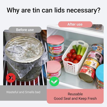 Pet Food Can Lids And Spoon,Pet Food Can Covers, One Fit 3 Standard Size Cans,For Dog And Cat Food Cans,Pink