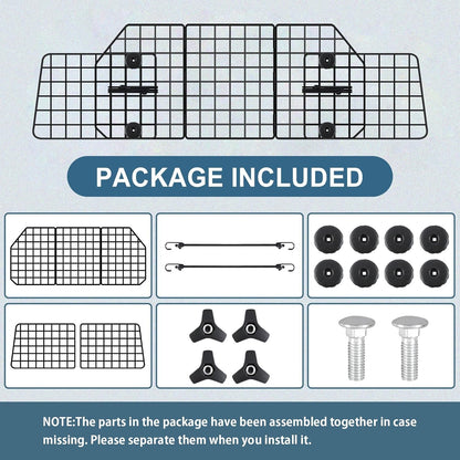 FEED GARDEN Dog Car Barrier for SUVs, Adjustable Universal-Fit Heavy-Duty Wire Mesh Pet Divider for Vehicles, Trucks, Vans, Car Accessories Safety Travel, Triple Folding (36.6"-60.6")