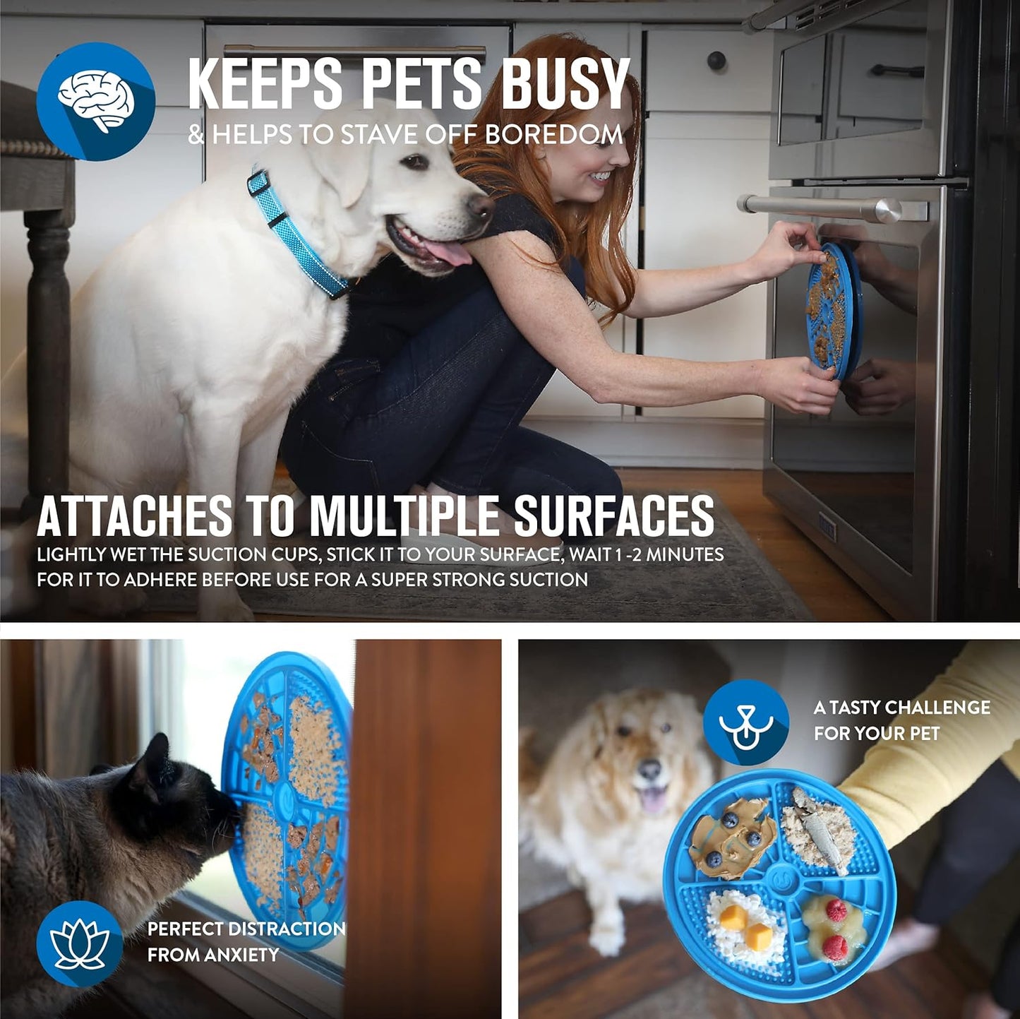 Hyper Pet IQ Treat Lick Mat for Dogs & Cats | Dog & Cat Slow Feeder & Enrichment Toy | Made in USA