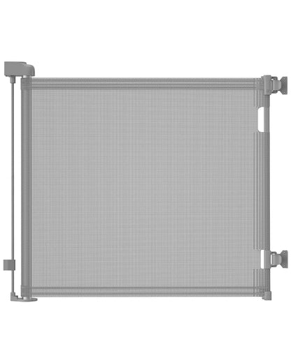 AOURMKOOP Retractable Baby Gate,Mesh Baby Gate or Mesh Dog Gate,33" Tall,Extends up to 55" Wide,Child Safety Gate for Doorways, Stairs, Hallways, Indoor/Outdoor（Black,33"x55"