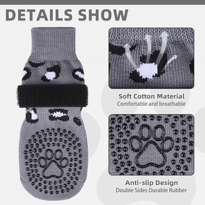 KOOLTAIL Dog Socks Shoes for Hot Pavement to Prevent Licking Paws, Winter Dog Boots&Paw Protector for Hardwood Floors Anti Slip,Traction Control Grip Booties for Small Medium Large Senior Dogs,Black M