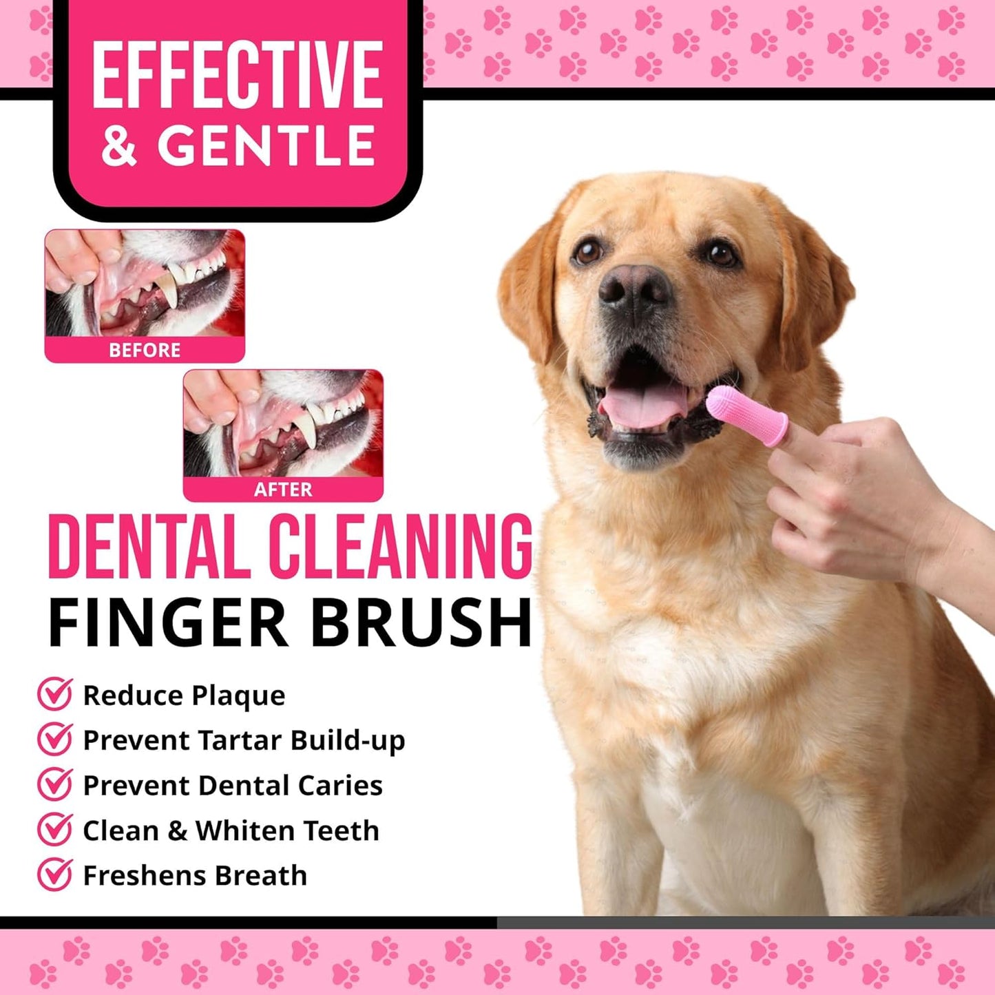 Dog Finger Toothbrush – Soft Silicone Finger Brush for Dogs & Puppies – Gentle Dental Care for Pets – Easy-to-Use Dog Toothbrush for Small, Medium & Large Breeds (Blue/White)