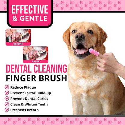 Dog Finger Toothbrush – Soft Silicone Finger Brush for Dogs & Puppies – Gentle Dental Care for Pets – Easy-to-Use Dog Toothbrush for Small, Medium & Large Breeds (Blue/White)