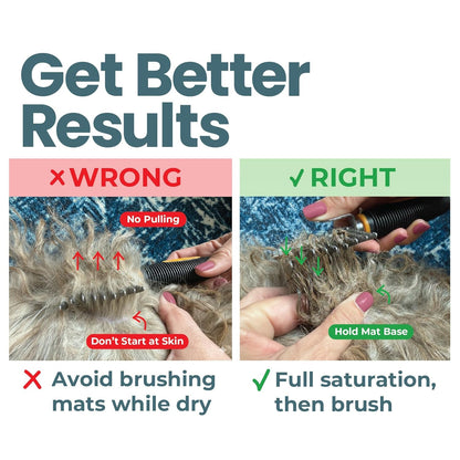 Rake Brush for Dogs, Dematting Tool for Goldendoodles, Poodles & Doodles – Rescue Essential with Long Smooth-Edged Teeth for Thick Coats, Deshedding & Mat Remover – Skip the Groomer