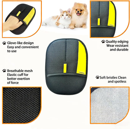 Electrostatic Pet Hair Removal Gloves: Quick Wiping - Reusable & Washable for Sofa Clothing Pet Beds Effortless Cats & Dogs Hair Remover for Busy Pet Owners (1pcs-Black)