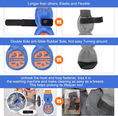 BEAUTYZOO Anti Slip Dog Socks to Prevent Licking Paws, Dog Shoes for Cold Winter Snow, Double Sides Dog Boots & Paw Protectors Booties for Hardwood Floors with Grippers Large Medium Small Senior Dogs