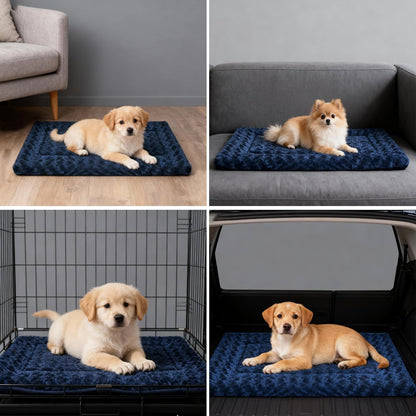 Dog Bed Mat, Reversible Crate Pad & Cute Dog Bed - Machine Washable Kennel Mat with Ultra Soft for Small Dogs (Cool/Warm), 24" x 18", Grey&Star