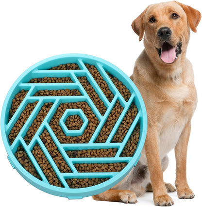 WHIPPY Slow Feeder Dog Bowl, Puzzle Maze Design to Slow Down Eating, 3-Cup Capacity, Anti-Gulping Food Bowl for Medium & Large Dogs,Black