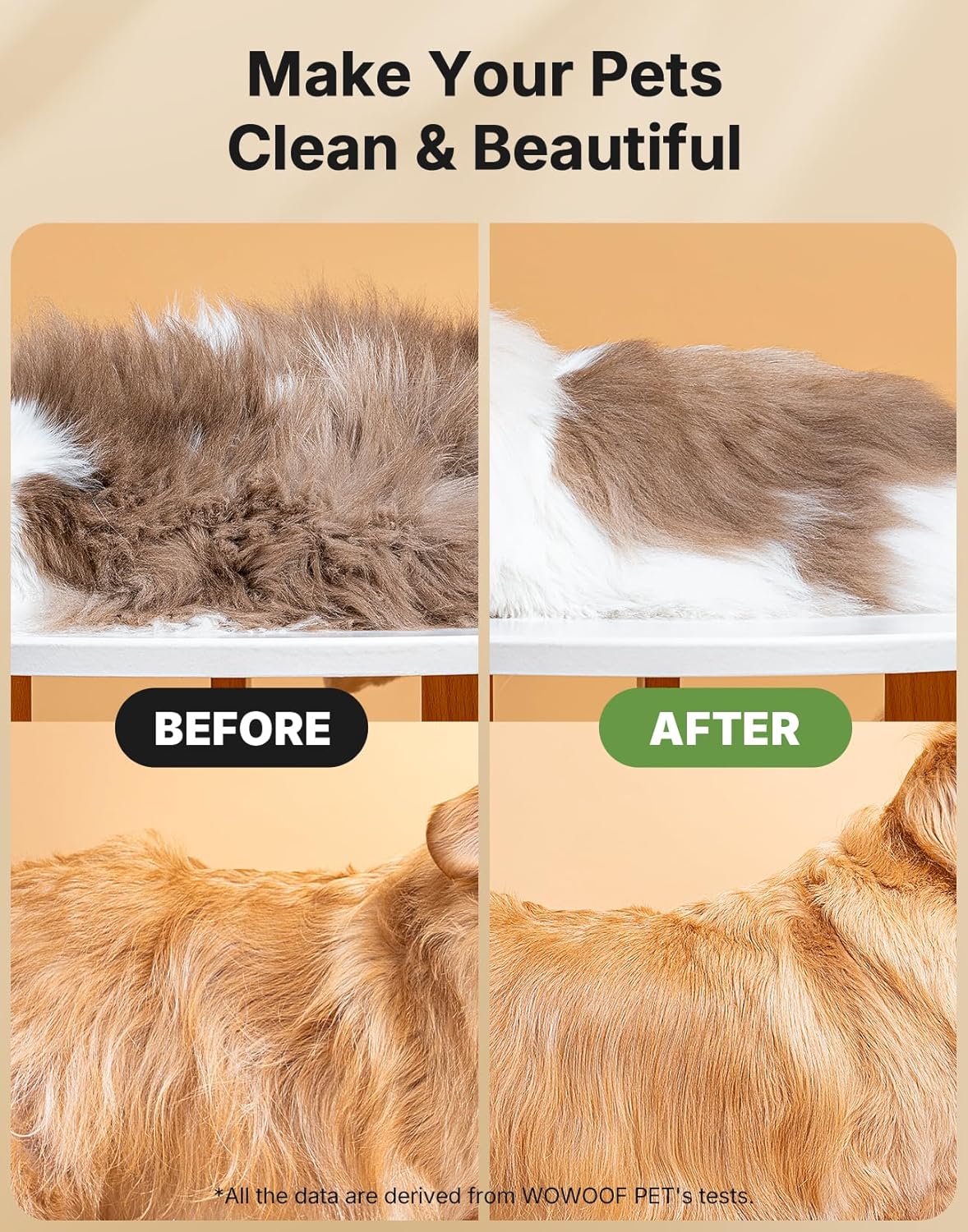 4-in-1 Cat Brush for Shedding, Undercoat Dog Grooming Rake for Deshedding Dematting, Hair Removal Comb Brush for Long & Short Haired Indoor Pets