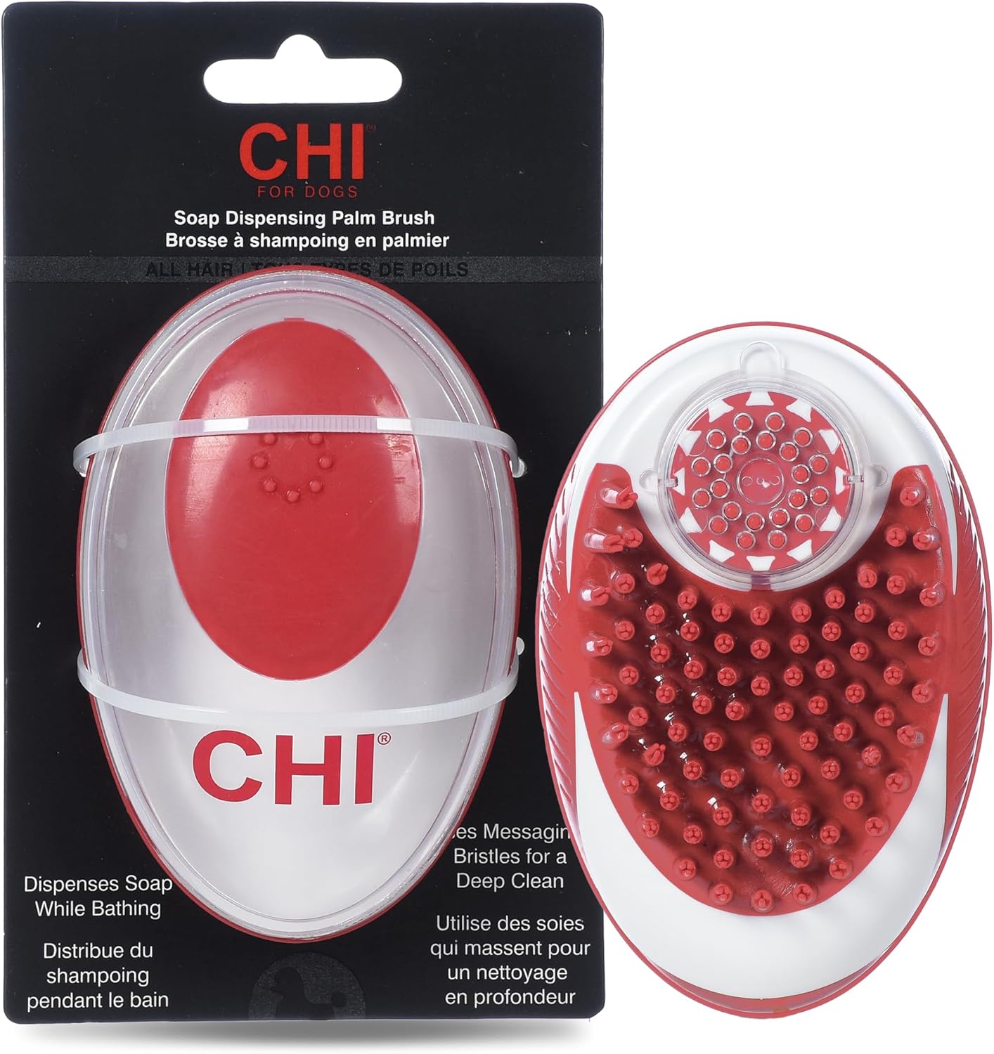 CHI for Dogs 2 in 1 Dematting and Deshedding Rake, Dual Head Dog Grooming Tool with Wide Tooth Dematting Rake and Fine Deshedding Rake, Detangler Comb for Thick Double and Long Dog Coat
