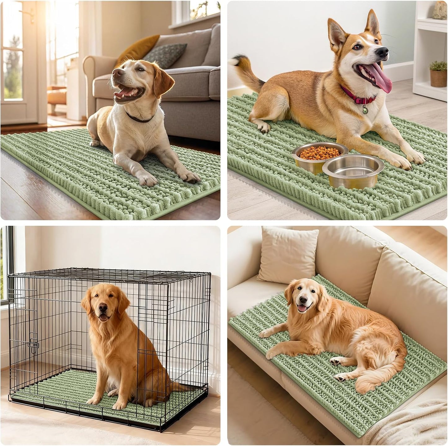Smiry Dog Door Mat for Muddy Paws 30x20, Extra Soft Absorbent Chenille Doormat, Trap Moisture and Dirt, Non-Slip Machine Washable Front Door Mat for Indoor Entrance Inside Floor, Grey