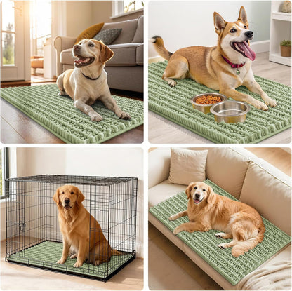 Smiry Dog Door Mat for Muddy Paws 30x20, Extra Soft Absorbent Chenille Doormat, Trap Moisture and Dirt, Non-Slip Machine Washable Front Door Mat for Indoor Entrance Inside Floor, Grey
