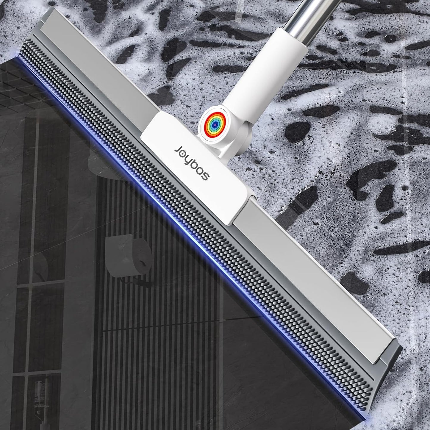 Rubber Squeegee Broom for Floor,62" Long Handle Window Squeegee, Silicone Pet Hair Remover,Magic Squeegee Broom for Indoor Cleaning,Cleans Glass, Hair, fine dust, Liquids, Suitable Smooth Floors, Rugs