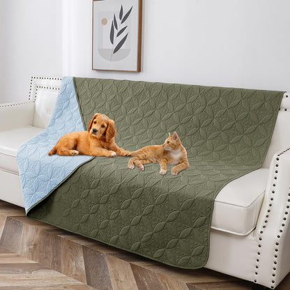 Waterproof Dog Blanket, 30x30 inches Small Pet Couch Covers for Sofa, Chair Bed Furniture Protector from Dogs Washable and Reversible-Lightgrey+Darkgrey