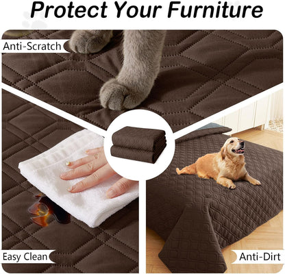 hyha Waterproof Dog Bed Blanket, Soft Pet Blankets, Waterproof Couch Cover for Dogs, Reversible Sofa Covers Washable for Furniture (30x70 Inch, Grey/Dark Grey)
