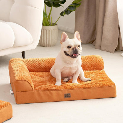 EHEYCIGA Orthopedic Dog Bed Medium Size Dogs, Memory Foam Dog Bed with Washable Removable Cover, Waterproof Pet Sofa Couch for Crate with Nonskid Bottom, 30x20x6, Grey