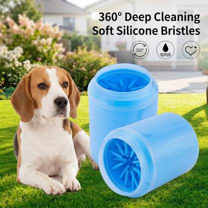 Dog Paw Cleaner, Portable Soft Silicone Paw Cleaner Pet Foot Washer Cup, Blue Removable Scrubber for Small Dog and Cats to Clean Muddy Paws After Outdoor Walks