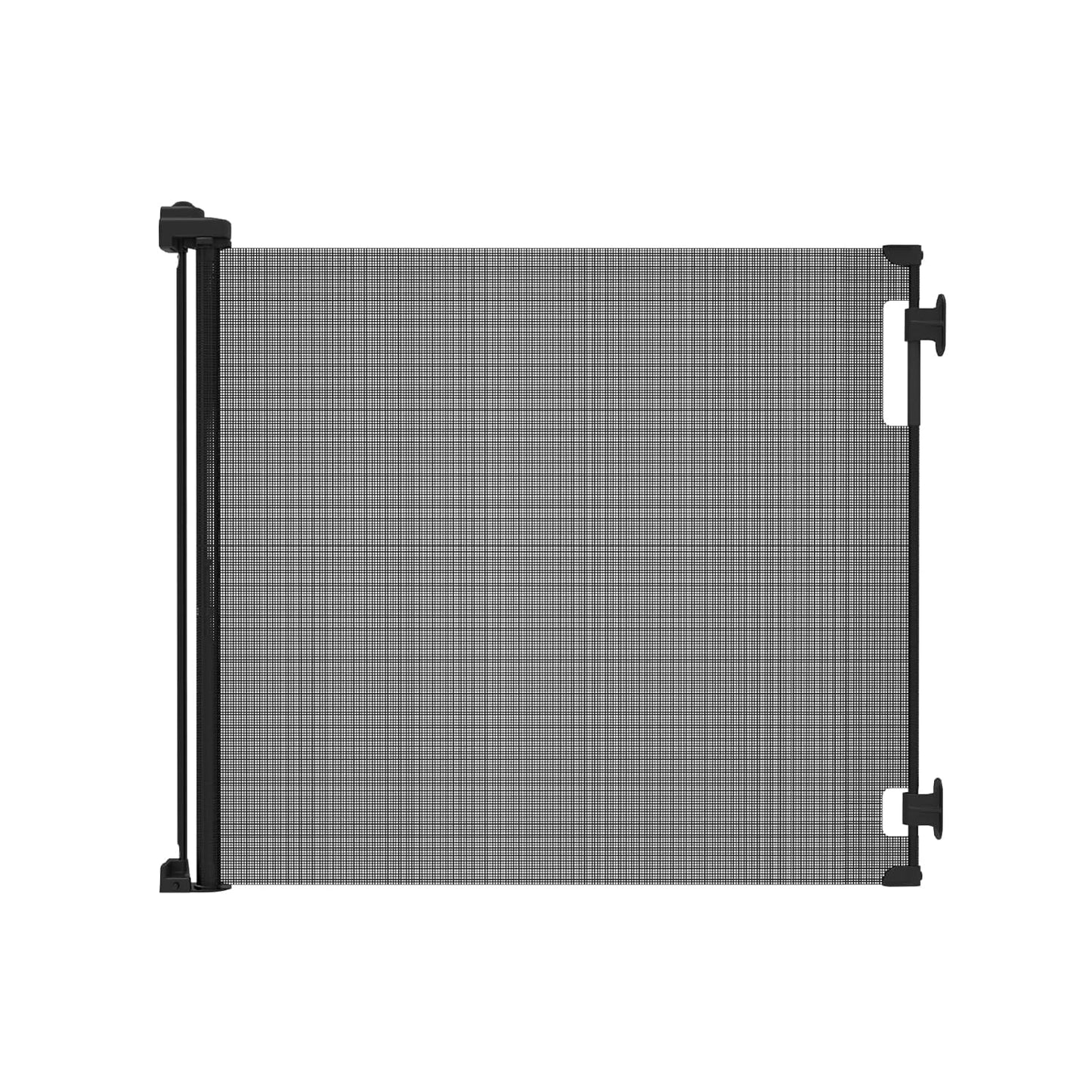 Retractable Baby Gate Perma Child Safety 33" Tall x 55” Wide, Mesh, for Stairs, Doorways, Dogs, Pets, Indoor, Outdoor, One-Handed Operation, Locking, Easy Install, Hardware Mount, Black