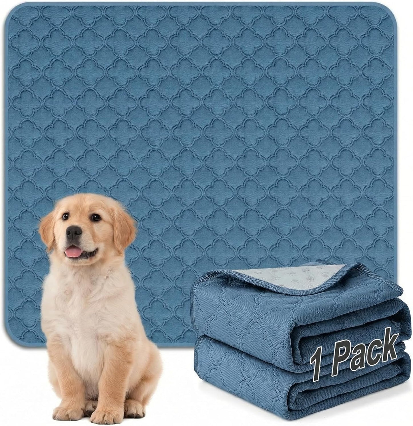 FunFurry Washable Pee Pads for Dogs - 4 Pack Reusable Pee Pads，Waterproof Puppy Pads，Pet Training Pads，Super Absorbent with Dog Paw Shape Non-Slip Backing (Cream, 18" X 24" - 4 Pack)