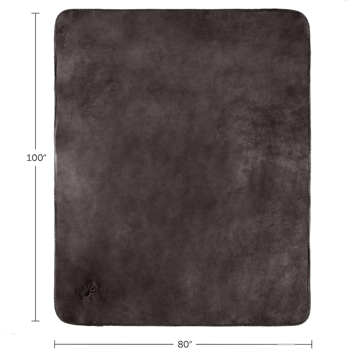 Waterproof Pet Blanket - 50x60-Inch Reversible Sherpa Fleece Throw Protects Couches, Cars, and Beds from Spills, Stains, and Fur by PETMAKER (Gray)