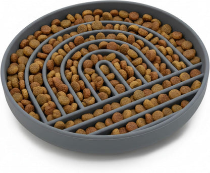 Should We Go? Slow Feeder for Dogs & Puppies, The Slowdown Bowl Silicone Slow Eating, Modern Lick Mat Design, Reduces Gulping, Fits 2 Cups, 7.5” Across x 1.5” Tall, Mealtime Challenge, Medium-Blush
