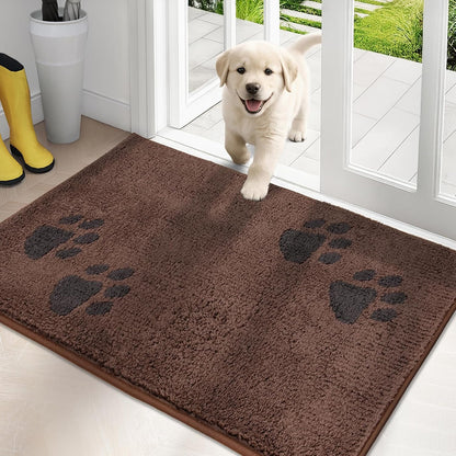 PURRUGS Dirt Trapping Door Mat 20" x 31.5", Non-Skid/Slip Machine Washable Microfiber Entrance Rug, Shoes Scraper, Dog Doormat, Super Absorbent Floor Mat for Muddy Wet Shoes and Paws, Grey