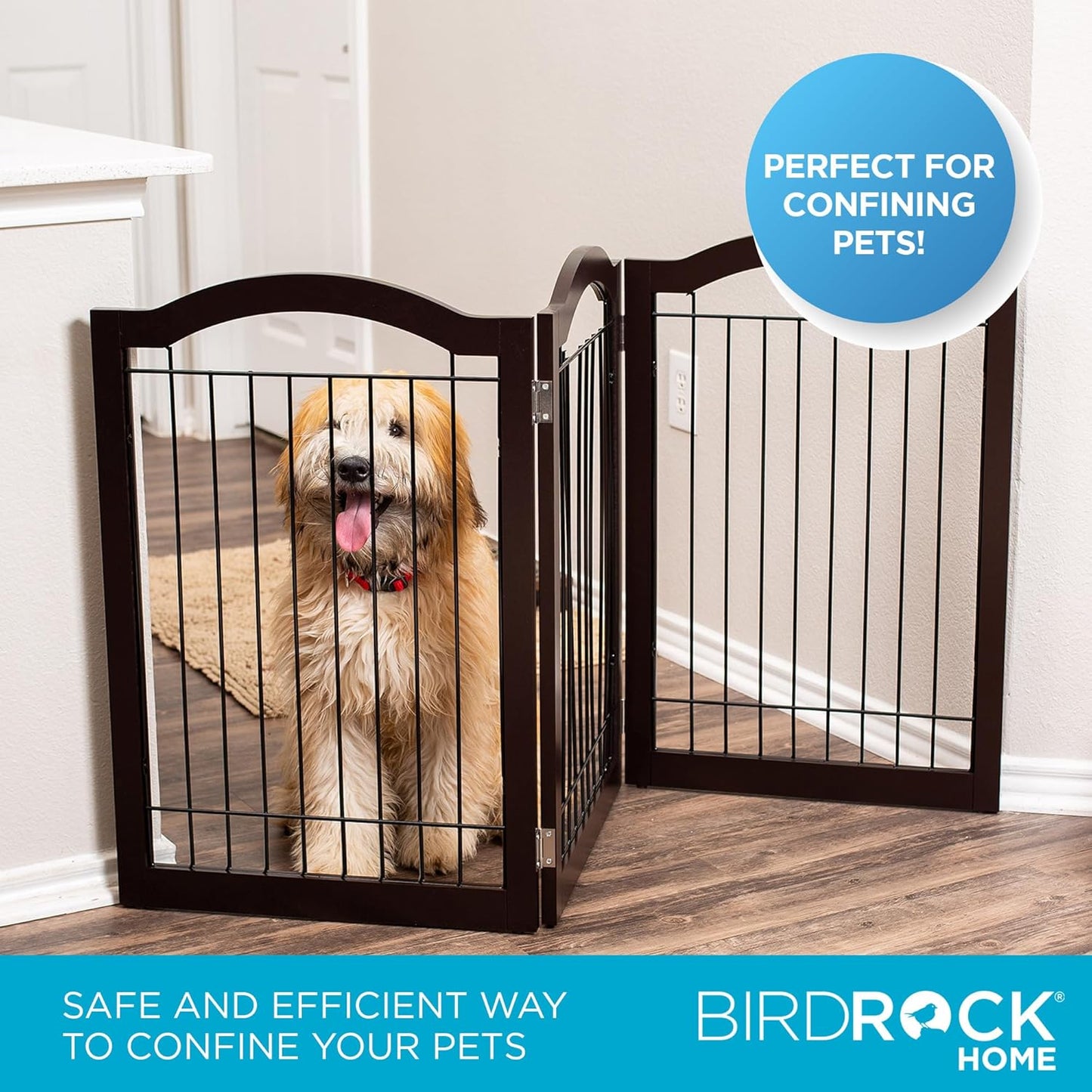Internet's Best Wire Dog Gate with Arched Top - 4 Panel - 30" Tall - White