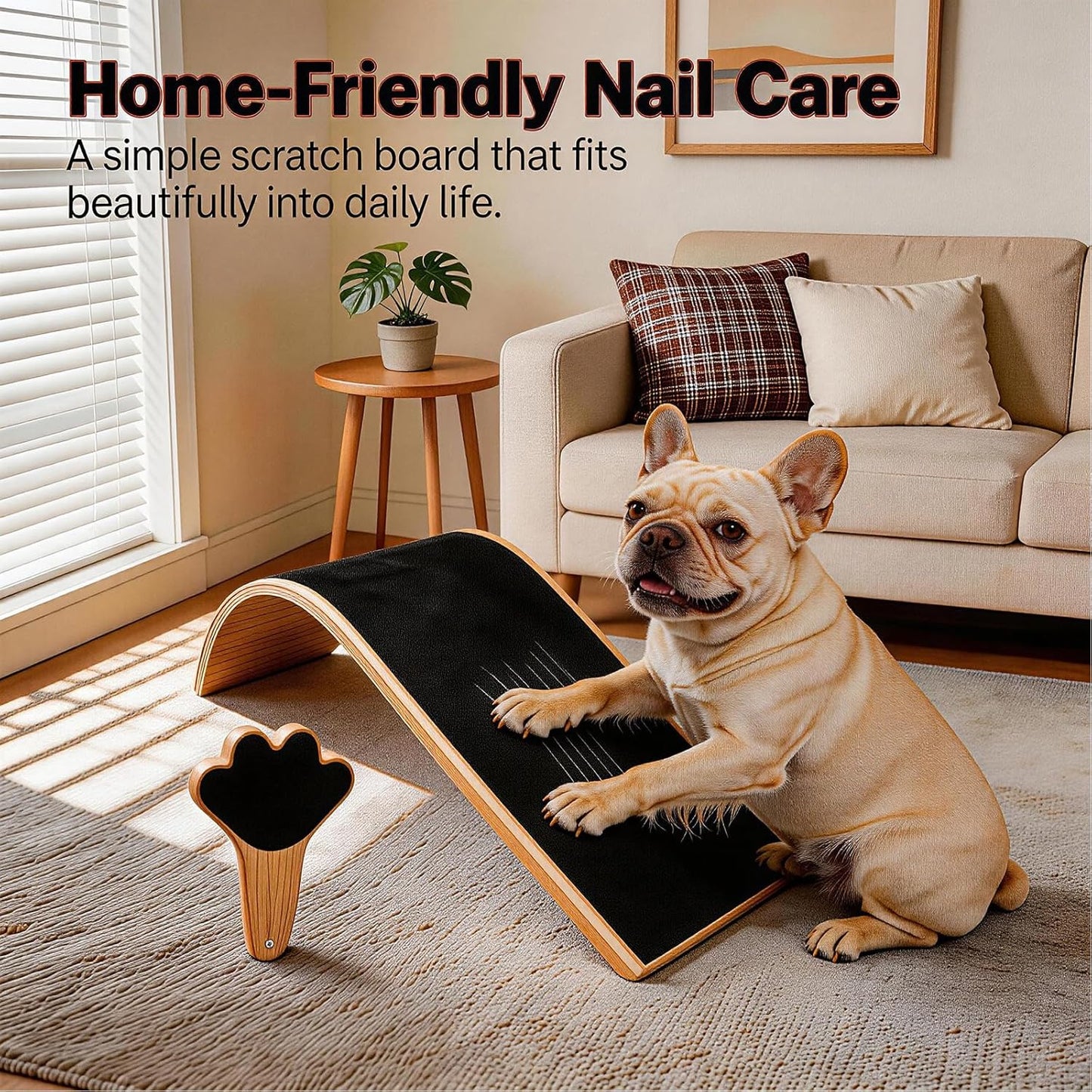 Dog Scratch Board with Mini Dog Nail File Board, Curved Dog Nail Scratch Board Set for Easy Dog Nail Trimming, Alternative to Dog Nail Clippers and Dog Nail Grinders