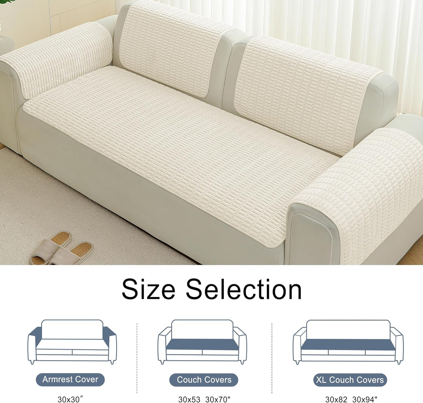 Waterproof Couch Cover for Dogs Washable, Non Slip Back Sectional Sofa Covers for 3 Cushion Couch Pet Friendly, Soft Dog Bed Cover. (Coffee, 30" x 53")