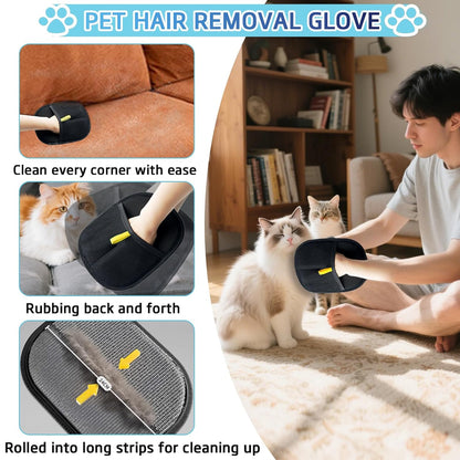 Pet Hair Remover for Carpet, Carpet Rake for Pet Hair Removal with 54" Adjustable Handle, Reusable Dog Hair Remover Broom with Copper Teeth & TPU Brush for Rugs, Couch, Mats and Pet Beds