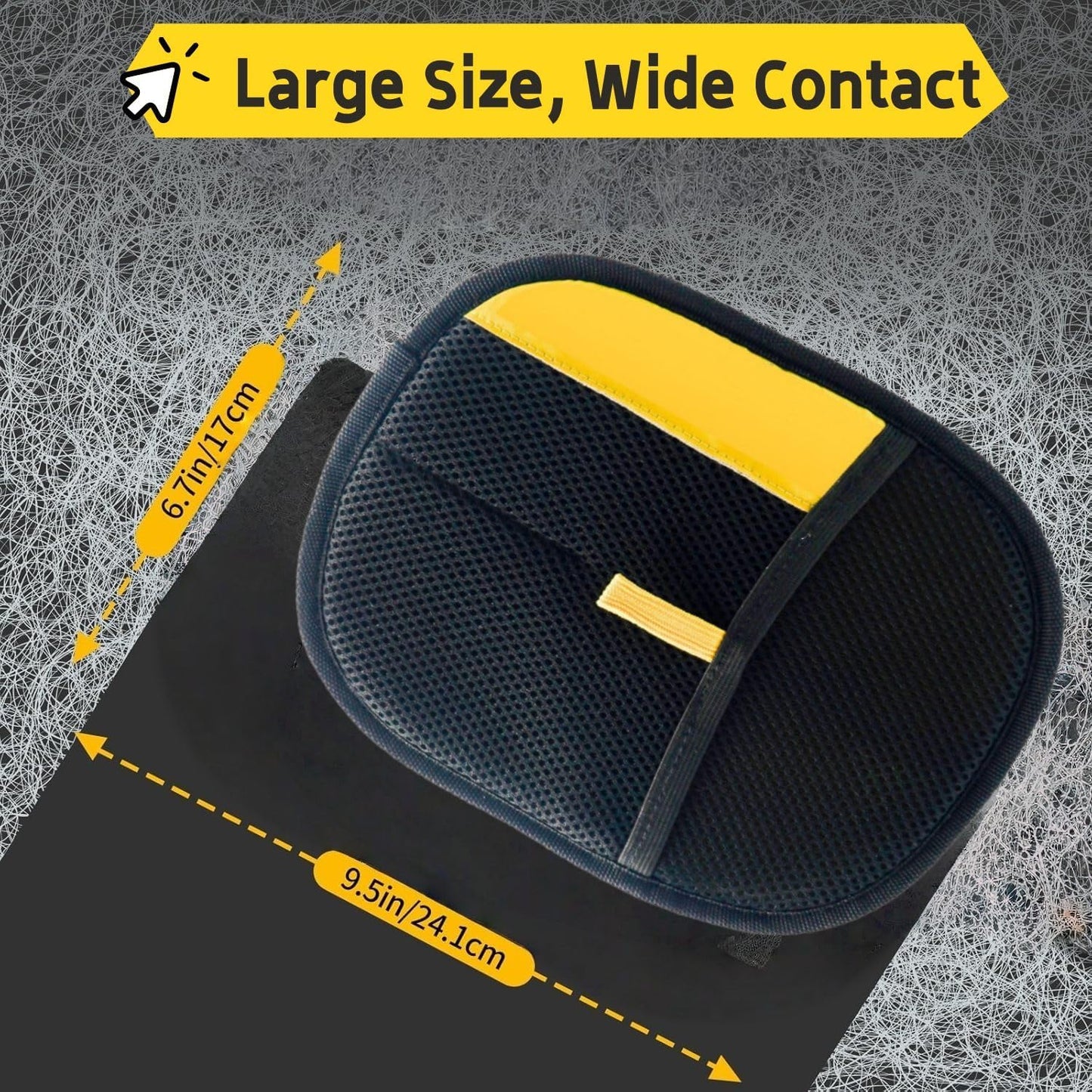 Pet Hair Remover Gloves for Dogs & Cats, Dual Directional Bristles, Electrostatic Grooming Tool for Furniture, Sofa, Bed, Car Interior, Clothes, 2 Pack, Black Yellow