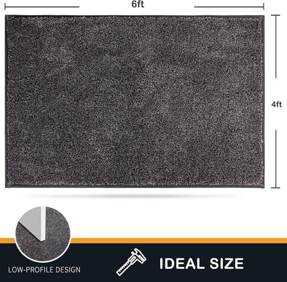 PURRUGS Dirt Trapping Door Mat 20" x 31.5", Non-Slip Machine Washable Entryway Rug, Dog Doormat, Indoor Front Door Mat, Super Absorbent Entry Rug for Muddy Shoes & Paws, Bluish Grey-Black