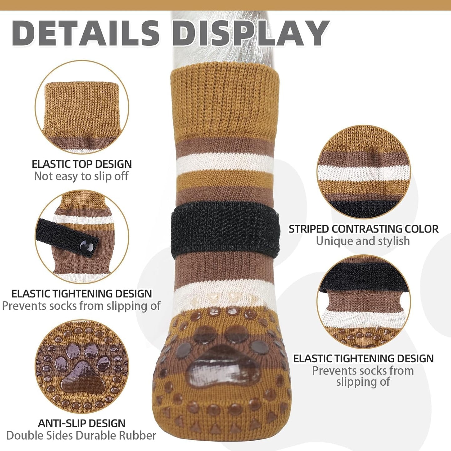 KOOLTAIL Dog Socks Shoes for Hot Pavement to Prevent Licking Paws, Winter Dog Boots&Paw Protector for Hardwood Floors Anti Slip,Traction Control Grip Booties for Small Medium Large Senior Dogs,Black M