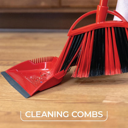 O-Cedar Pet Pro Broom with Step-On Dustpan | Remove 99% with One Sweep | Removes 3 Times More Pet Hair | Quiet Cleaning Tool for Cat and Dog Owners