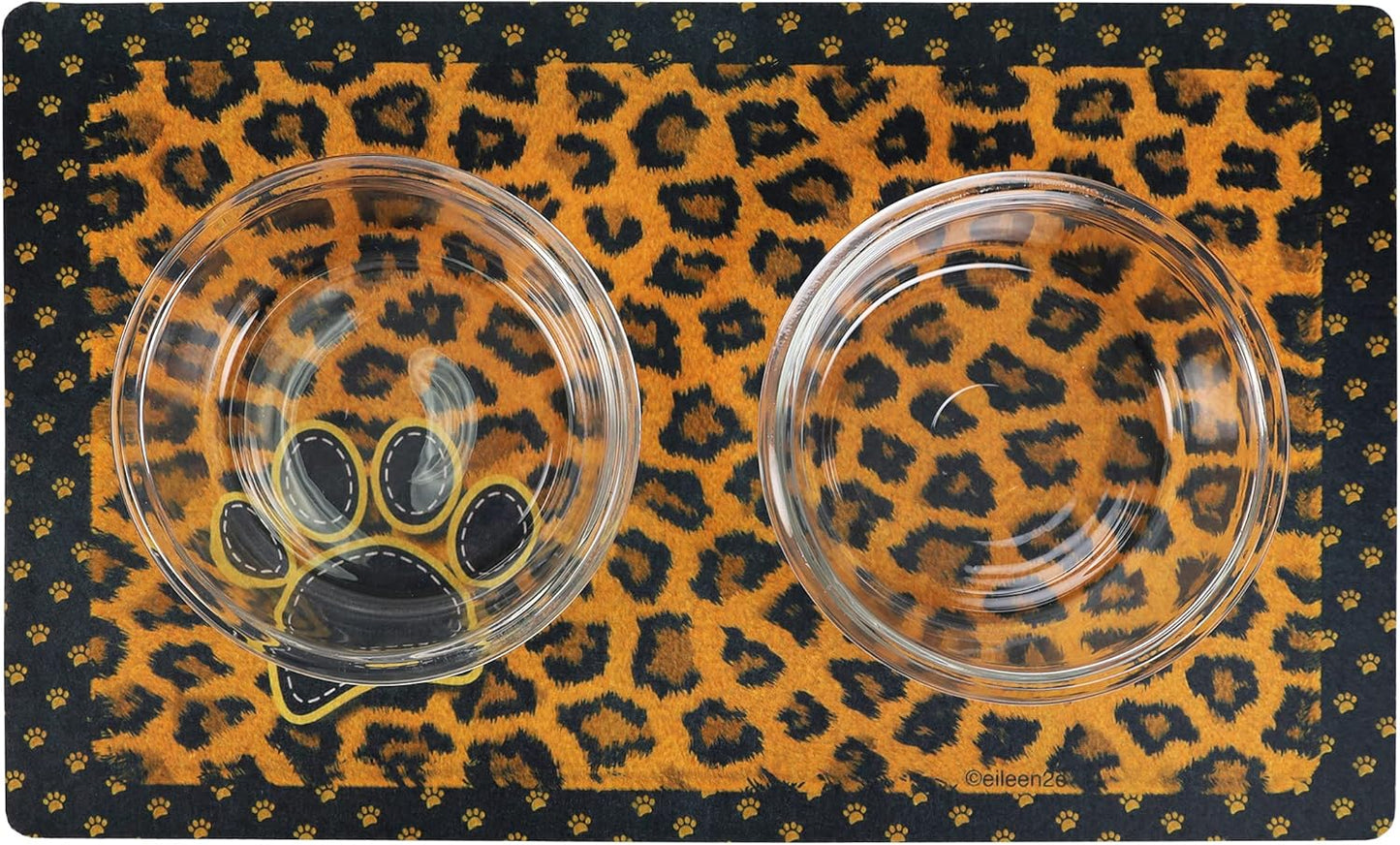 Drymate Pet Bowl Placemat, Dog & Cat Food Feeding Mat - Absorbent Fabric, Waterproof Backing, Slip-Resistant - Machine Washable/Durable (USA Made) (12” x 20”) (Indigo)
