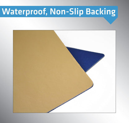Drymate Pet Bowl Placemat, Dog & Cat Food Feeding Mat - Absorbent Fabric, Waterproof Backing, Slip-Resistant - Machine Washable/Durable (USA Made) (12” x 20”) (Indigo)