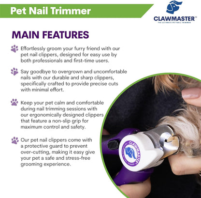 LED Pet Nail Clippers – Illuminated Dog & Cat Claw Trimmer with 3.5mm Stainless Steel Blade, Safety Guard & Built-in Light for Safe, Easy Grooming