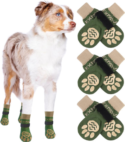 EXPAWLORER 6Pcs Anti-Slip Dog Socks to Prevent Licking Paws,Dog Shoes for Hot Pavement,Dog Booties Traction Control on Hardwood Floor,Boots & Paw Protectors, for Puppy Small Medium Large Senior Dogs