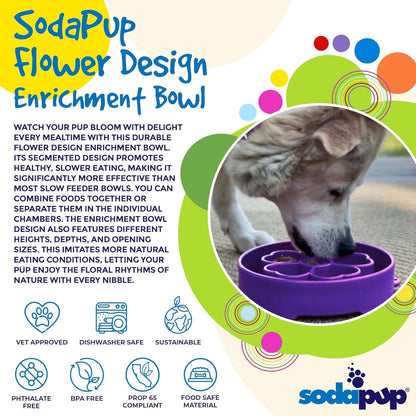 SodaPup Honeycomb Enrichment Bowl – Durable Slow Feeder Bowl Made in USA from Non-Toxic, Pet-Safe, Food Safe Material for Mental Stimulation, Slowing Down Eating, Healthy Digestion, & More