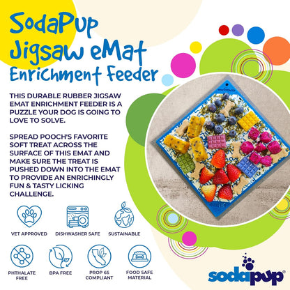 SodaPup Flower Power eMat – Durable Lick Mat Feeder Made in USA from Non-Toxic, Pet-Safe, Food Safe Rubber for Mental Stimulation, Avoiding Overfeeding, Fresh Breath, Digestive Health, & More